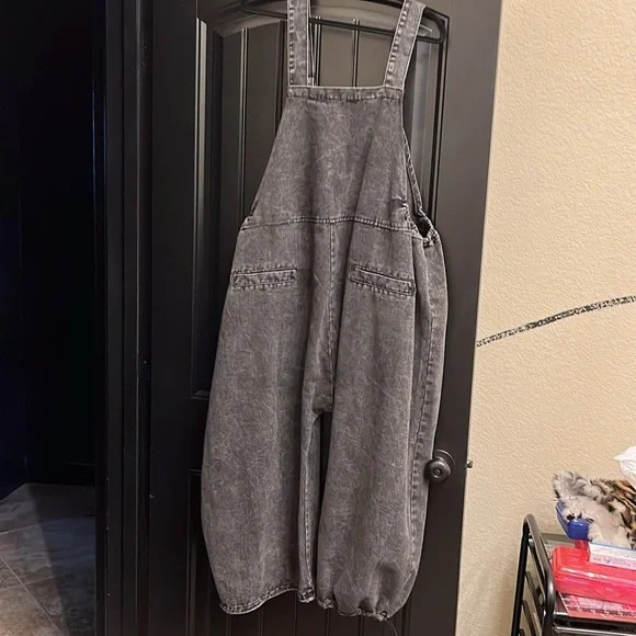 One Size Denim Overalls Harem Style - Picture 4 of 4
